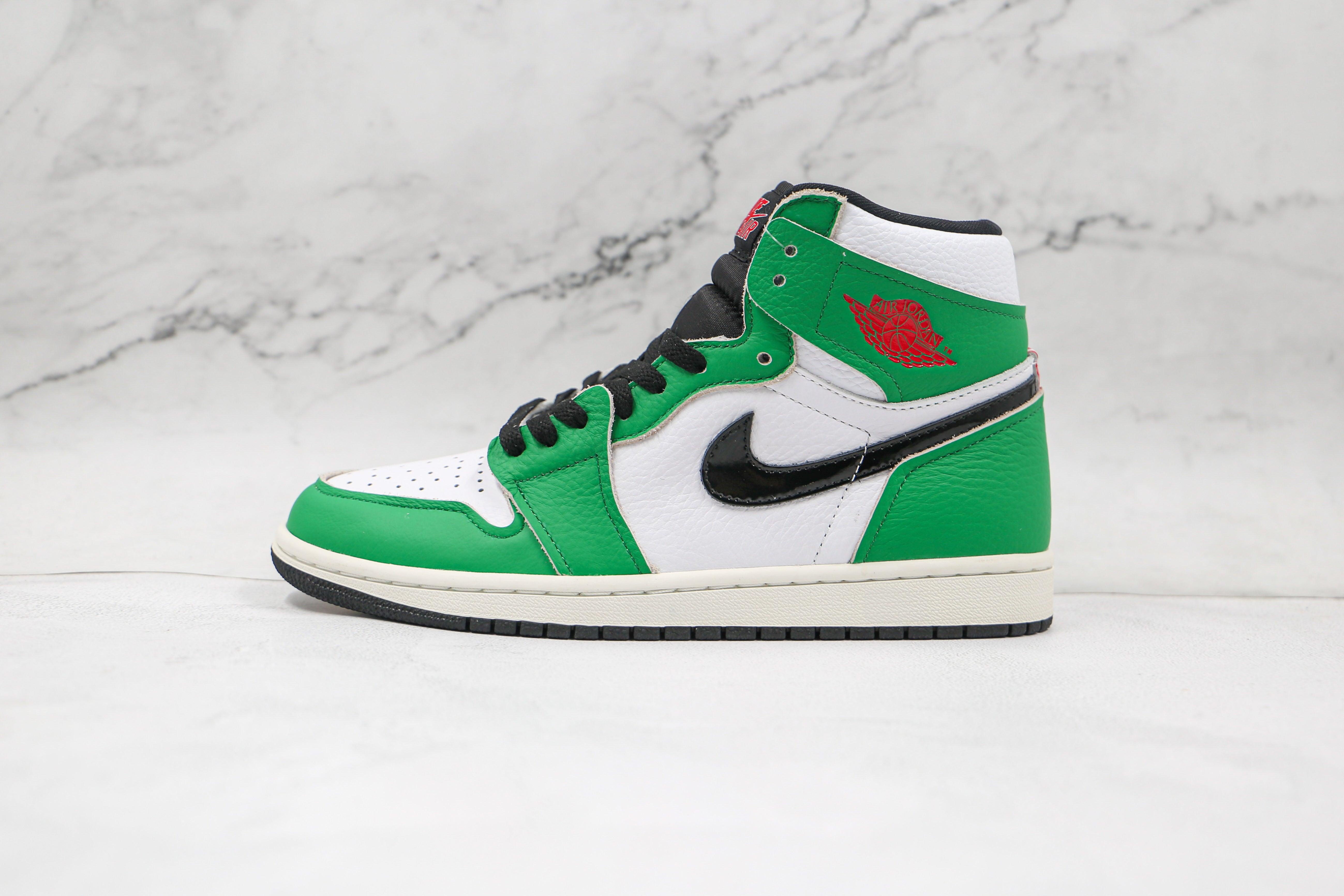 Custom GREEN Jordan 1 High Q ( Customs And Box ), Jordan 1 Sneakers Active sneakeronline