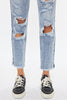 High Rise Distressed Mom Jeans