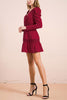 Solid Woven Dress Featuring v Neckline
