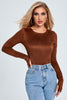 Load image into Gallery viewer, Suede-Like Long Sleeve Bodysuit