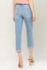 Load image into Gallery viewer, Distressed Double Cuffed Stretch Mom Jean