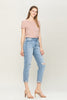 Load image into Gallery viewer, Distressed Double Cuffed Stretch Mom Jean