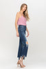 Load image into Gallery viewer, Super High Rise Distressed Hem Straight