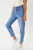 Load image into Gallery viewer, High Rise Waist-Band Detail Mom Jeans