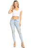 Load image into Gallery viewer, Low Rise Skinny Jean With Embellished And Ripped