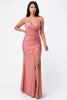 Load image into Gallery viewer, Tara Side Pleat Overlap Gown With Side Opening