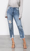 Load image into Gallery viewer, High Waist Distressed Fray Straight Jeans