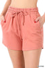 Load image into Gallery viewer, French Terry Drawstring Waist Shorts