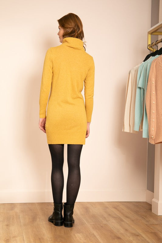 Turtle Neck Pullover Sweater Dress