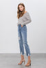 Load image into Gallery viewer, High Waist Distressed Fray Straight Jeans