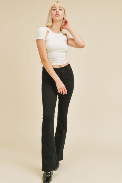 HIGH RISE SKINNY FLARE JEANS