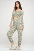 Load image into Gallery viewer, Jogger and Off shoulder top loung wear set leopard