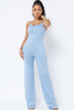Spaghetti Strap Solid Over Sized Leg Jumpsuit