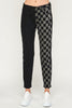 Load image into Gallery viewer, Low Rise Black Two Tone Checkered Skinny Jeans