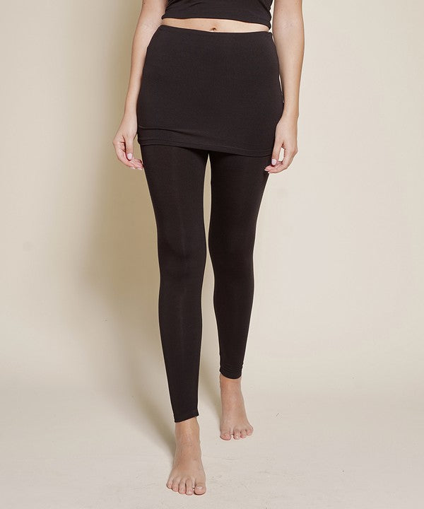 Pre-Washed Bamboo Skirted Legging