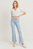 FLARE JEANS WITH HEM DETAIL