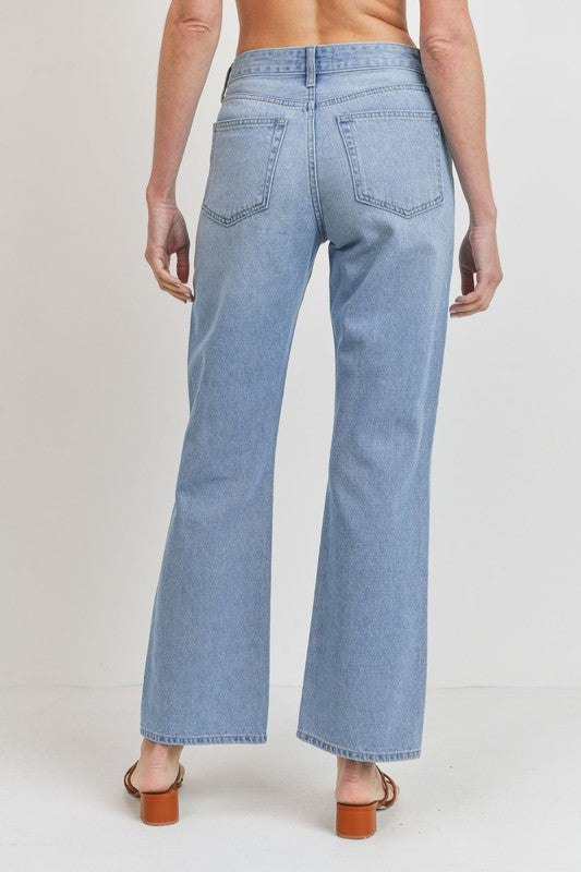 HIGH RISE STRAIGHT JEANS WITH TACKING