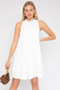 Load image into Gallery viewer, SLEEVELESS RUFFLE NECK TIERED DRESS