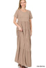 Load image into Gallery viewer, SHORT SLEEVE TIERED MAXI DRESS