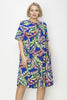 Load image into Gallery viewer, EXTRA PLUS SIZE SHORT SLEEVES PRINT PRINT DRESS