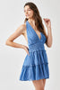 Load image into Gallery viewer, HALTER NECK SMOCKED RUFFLE DRESS