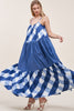 Load image into Gallery viewer, Denim Plaid Sleeveless Maxi Dress