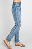 Distressed Super High Rise Comfort Straight Jean