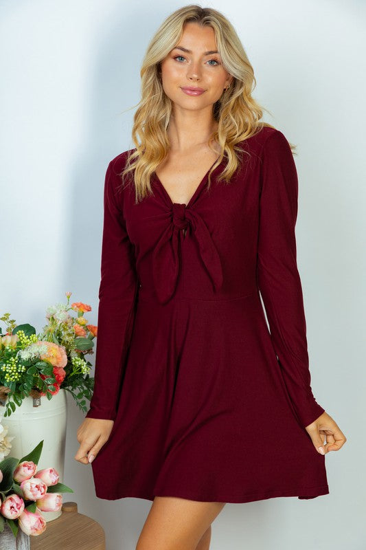 Long Sleeve Solid Knit Dress