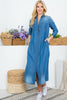 Load image into Gallery viewer, Ps-15151000 Plus Size Denim Midi Shirt Dress