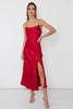 Load image into Gallery viewer, Satin Side Slit Midi Dress