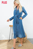 Load image into Gallery viewer, Ps-15151000 Plus Size Denim Midi Shirt Dress