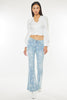 Load image into Gallery viewer, Low Rise Floral Printed Flare Jeans-