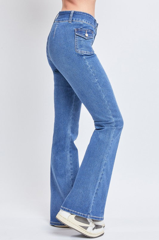 Junior Low-Rise Cargo Flare Jean With Side Pockets