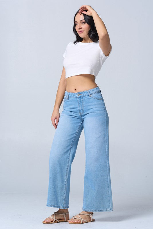 Wide Low Rise Straight Jeans Rh2216