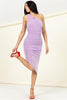 Load image into Gallery viewer, SLINKY ONE SHOULDER RUCHED ASYMMETRIC HEM DRESS