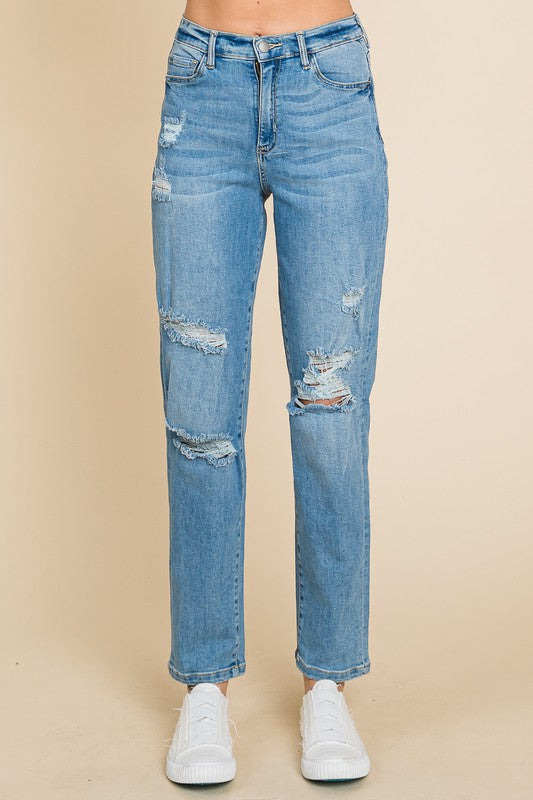 Distressed Stretchy Jeans