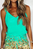 Load image into Gallery viewer, Green Shiny Leopard Print Drawstring Strappy Dress