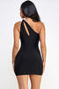 Load image into Gallery viewer, Double Layerd One Shoulder Midi Dress