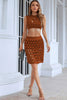 Load image into Gallery viewer, Openwork Cropped Top and Skirt Set - sneakerlandnet
