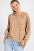 Load image into Gallery viewer, MINERAL WASHED ROUND NECKLINE LONG SLEEVES TOP