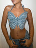 Sneakerland Hot Girl Sexy Butterfly Denim Undershirt SP230524RI9G