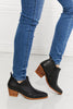 MMShoes Trust Yourself Embroidered Crossover Cowboy Bootie in Black - sneakerlandnet
