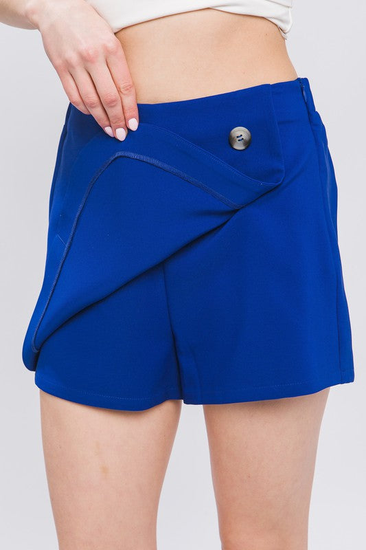 Curve Hem Button Mini Skirt sneakerlandnet