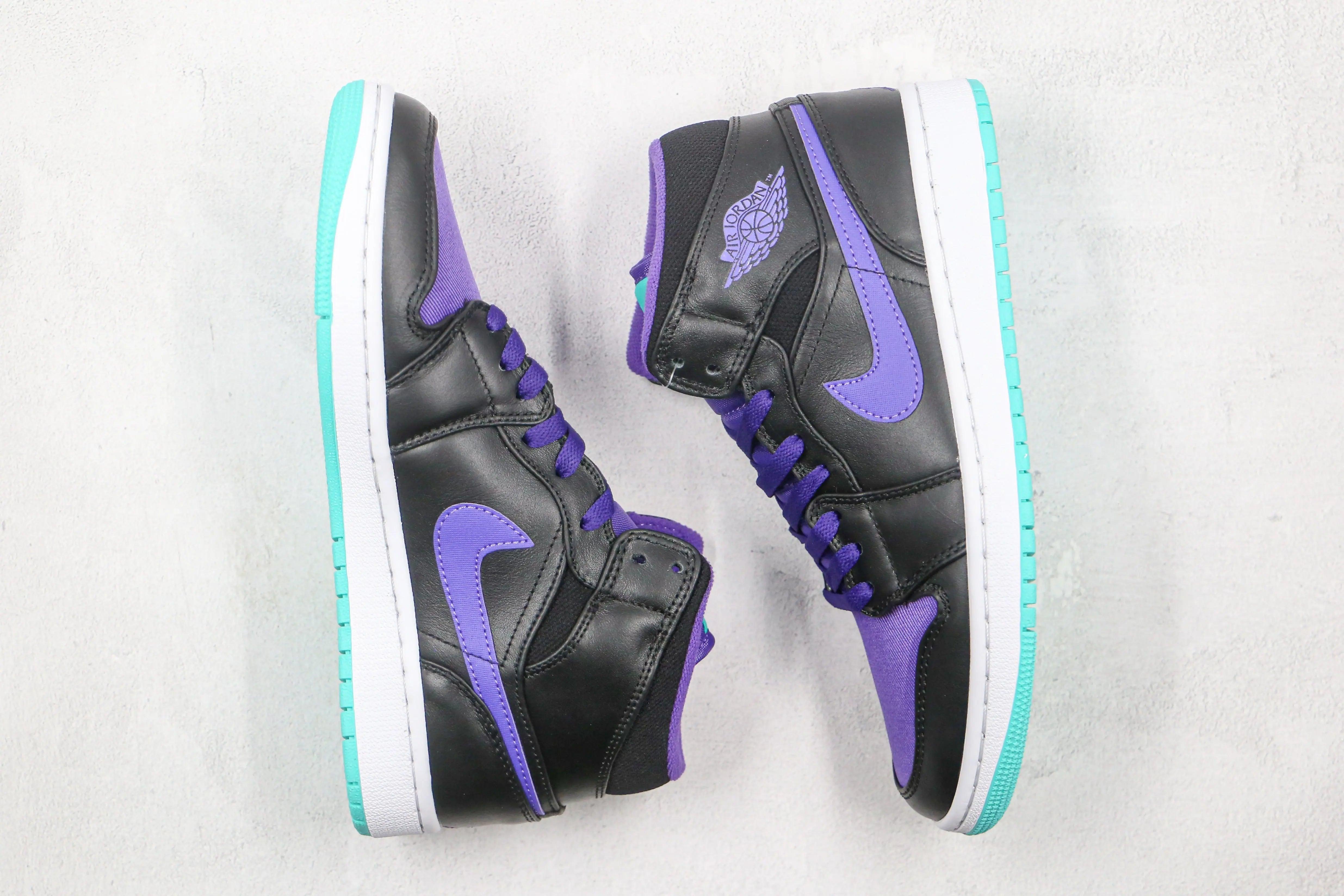 Custom Air Jordan 1 Purple Mid High Q ( Customs And Box ), Jordan 1 Sneakers Active luxurysteps