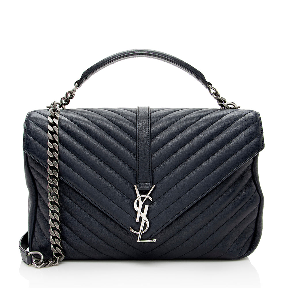 Saint Laurent Matelasse Calfskin Classic Monogram College Large Shoulder Bag sneakerhypes