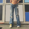 Load image into Gallery viewer, Streetwear Star Jeans Pocket Stitching Straight Denim Pants
