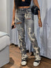 Streetwear Fashion Cotton Hole Jeans Women A3635