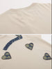 Load image into Gallery viewer, Sneakerland™ - Applique Embroidery Denim Heart Elements Tee