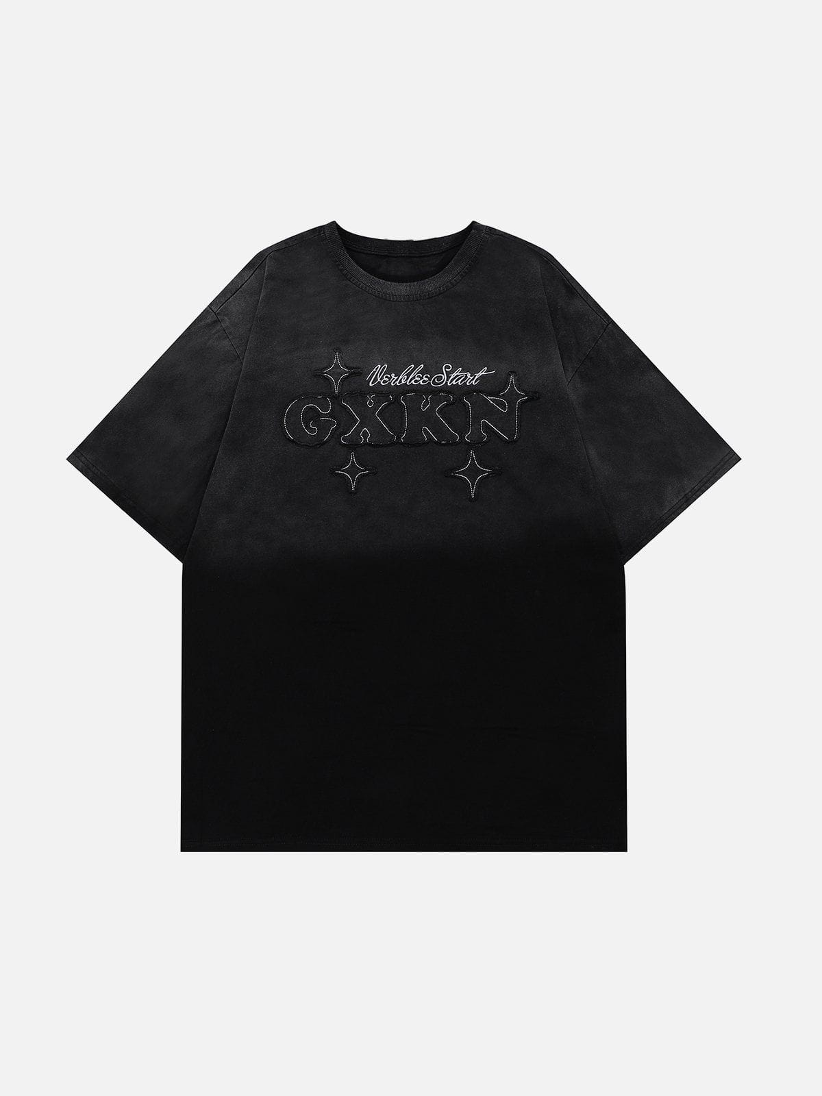 Sneakerland™ - Applique Embroidery Gradient Star Tee