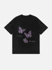 Sneakerland™ - Butterfly Applique Embroidery Suede Tee
